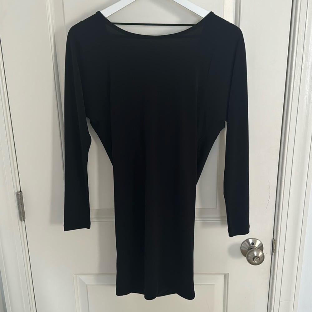BCBG Black Slinky open back 3/4 sleeve dress